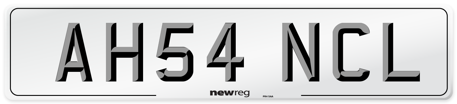 AH54 NCL Number Plate from New Reg